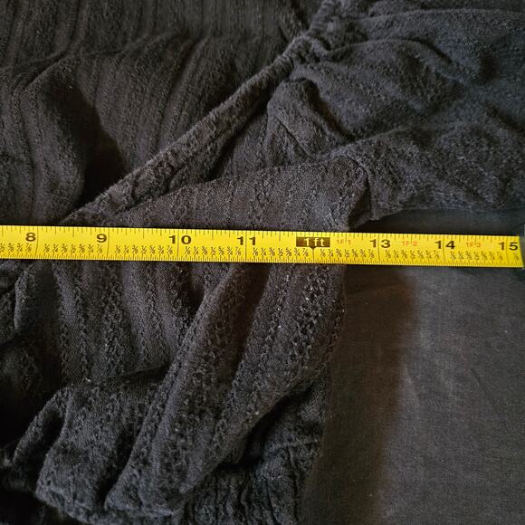 Polly Black Crop Tie Front Top Size 4 Flutter Sleeve Festival Concert Milk Maid - Picture 8 of 9